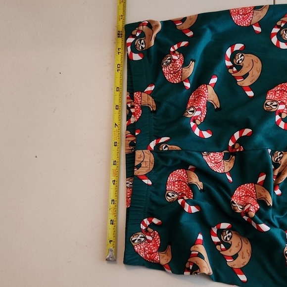 Gold Metal Leggings Womens size M juniors Sloth Christmas - Picture 4 of 8